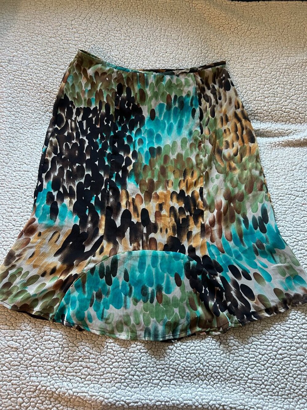 Biacci -- y2k blue, brown multi color fall midi skirt